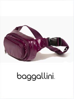 Baggallini On the Go Belt Bag Waist Pack, Mulberry Wine, NWT